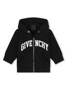 Felpa per neonato Givenchy Kids nero con cappuccio e logo sul davanti - Rubino Kids