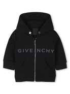 Felpa per neonato Givenchy Kids nero con cappuccio e zip frontale - Rubino Kids