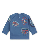 Felpa per neonato Kenzo Kids blu con stampe con logo - Rubino Kids