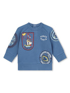 Felpa per neonato Kenzo Kids blu con stampe con logo - Rubino Kids