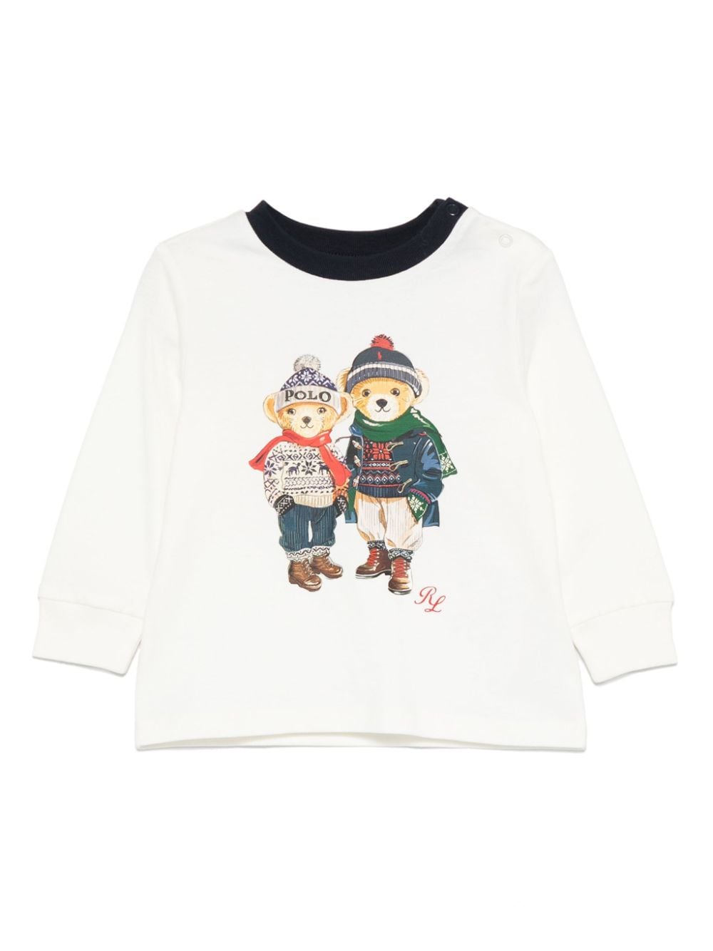 Felpa per neonato Ralph Lauren Kids Polo Bear bianco con motivo orsetti - Rubino Kids