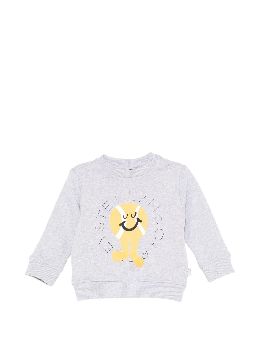 Felpa per neonato Stella McCartney Kids grigio con logo sul davanti - Rubino Kids