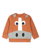 Felpa per neonato Stella McCartney Kids Horse Graphic marrone con motivo equestre - Rubino Kids