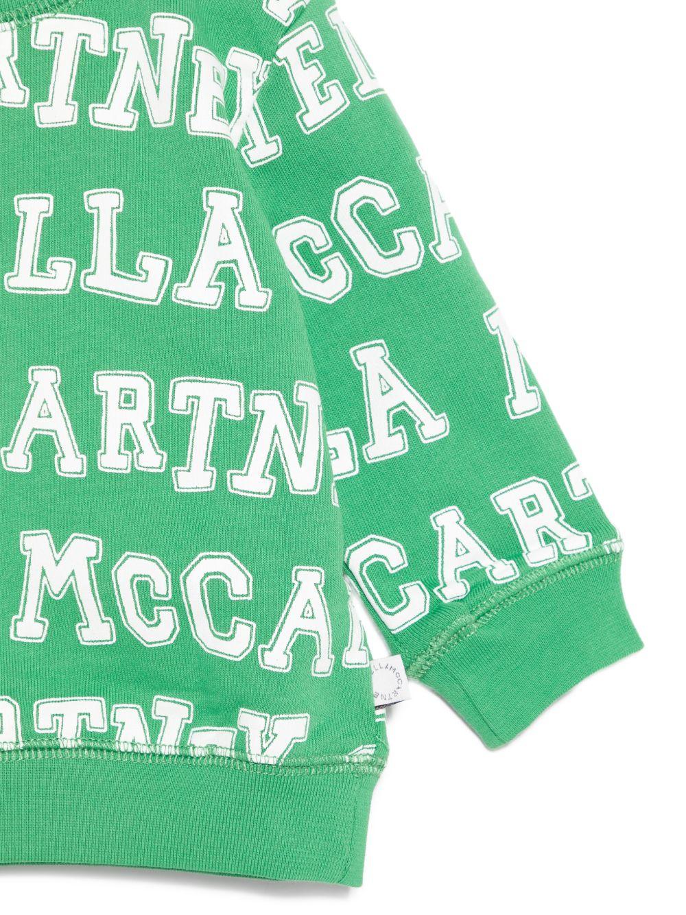 Felpa per neonato Stella McCartney Kids verde con logo all - over - Rubino Kids