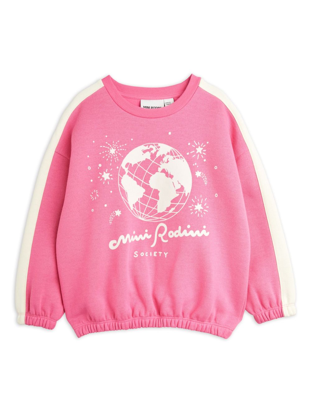 Felpa rosa per bambina con stampa grafica con logo Mini Rodini - Rubino Kids