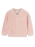 Felpa sportiva a coste con stampa per neonata Palm Angels Kids rosa con misto cotone - Rubino Kids