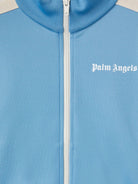 Felpa sportiva con stampa per bambino Palm Angels Kids azzurro con zip - Rubino Kids