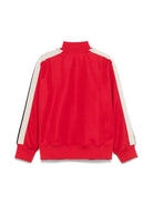 Felpa sportiva con stampa per bambino Palm Angels Kids rosso con collo alto - Rubino Kids