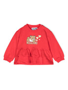 Felpa svasata con stampa Teddy Bear - Rubino Kids