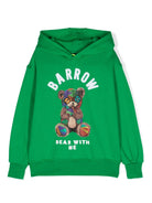 Felpa verde per bambino con cappuccio Barrow kids - Rubino Kids