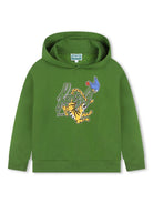 Felpa verde per bambino con cappuccio Kenzo Kids - Rubino Kids