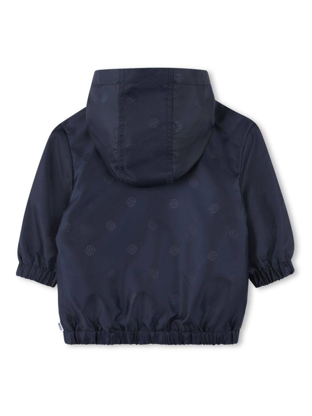 Giacca a vento per neonato Boss kidswear blu con cappuccio con stampa con logo all - over - Rubino Kids