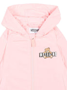 Giacca antipioggia per neonata Moschino Kids rosa con stampa Teddy Bear - Rubino Kids