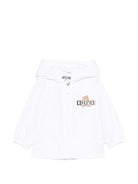 Giacca antipioggia per neonati Moschino Kids bianca con stampa Teddy Bear - Rubino Kids