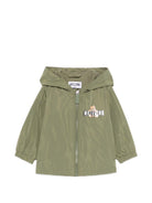 Giacca antipioggia per neonati Moschino Kids verde con stampa Teddy Bear - Rubino Kids