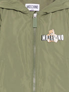 Giacca antipioggia per neonati Moschino Kids verde con stampa Teddy Bear - Rubino Kids