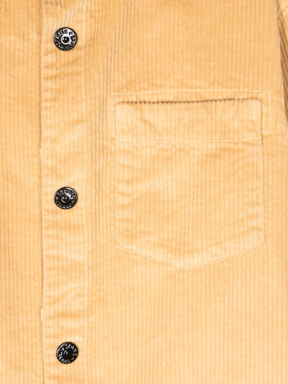 Giacca - camicia con applicazione Compass per bambino Stone Island Junior giallo con velluto a coste - Rubino Kids