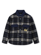 Giacca - camicia con applicazione per bambino Kenzo Kids blu con colletto a contrasto - Rubino Kids