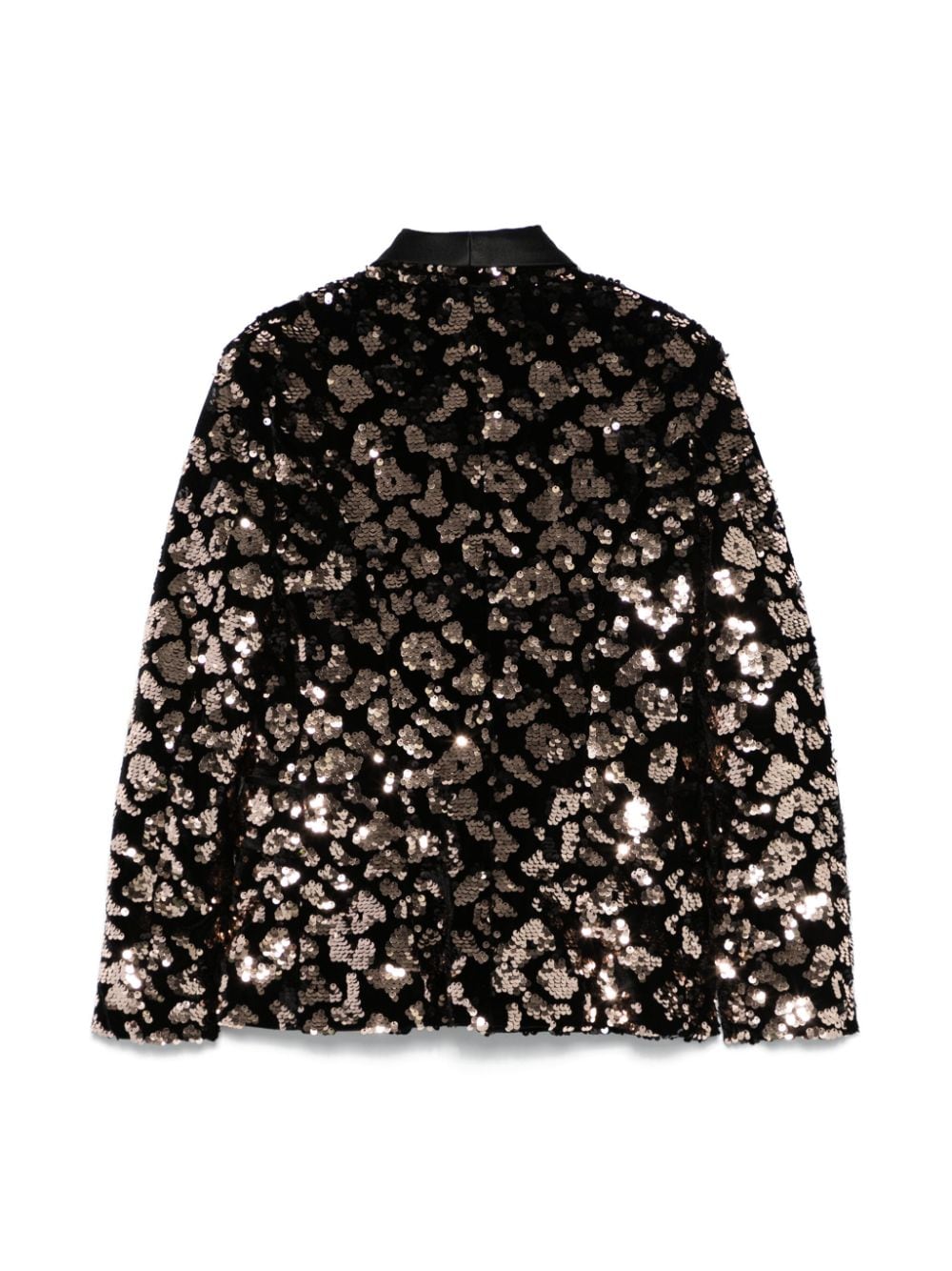 Giacca con paillettes per bambina Balmain Kids nero con revers a scialle - Rubino Kids