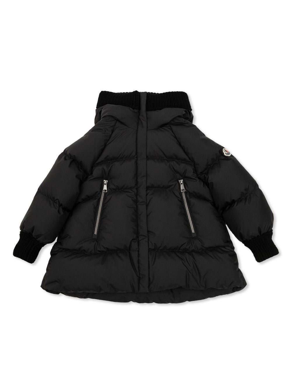 Giacca imbottita per bambina Moncler Enfant Ronda nero con cerniere sul davanti - Rubino Kids