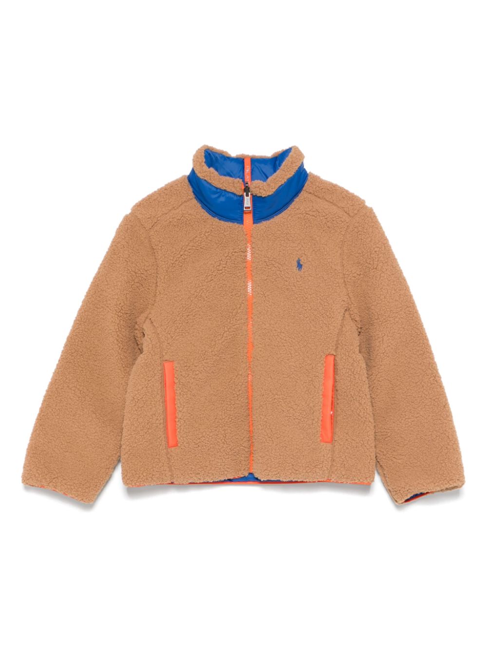 Giacca imbottita per bambino POLO RALPH LAUREN KIDS beige reversibile con collo a contrasto - Rubino Kids