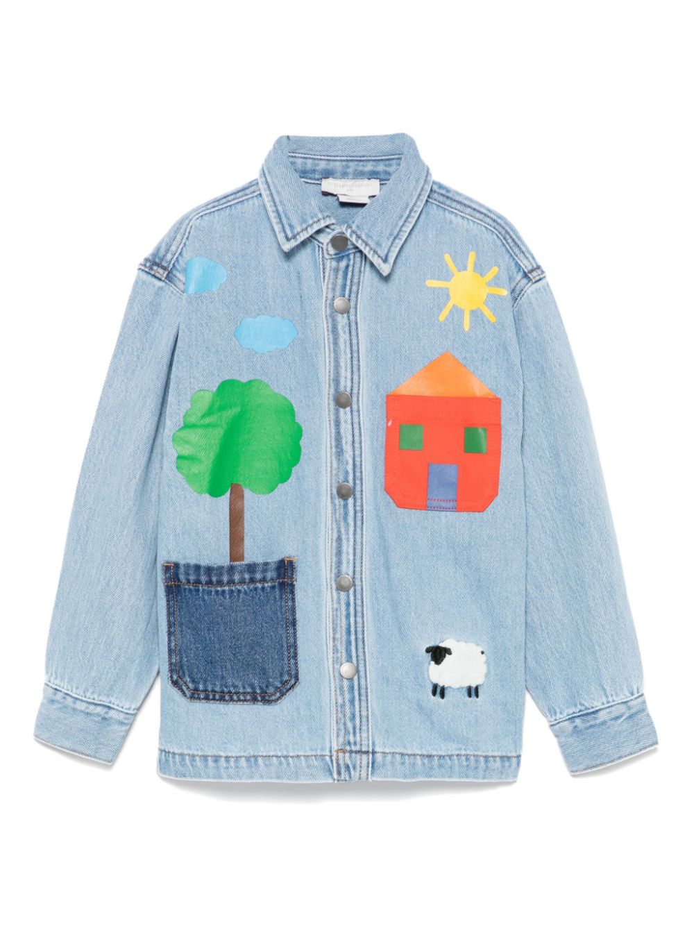 Giacca in denim per bambina con stampa Stella McCartney Kids - Rubino Kids