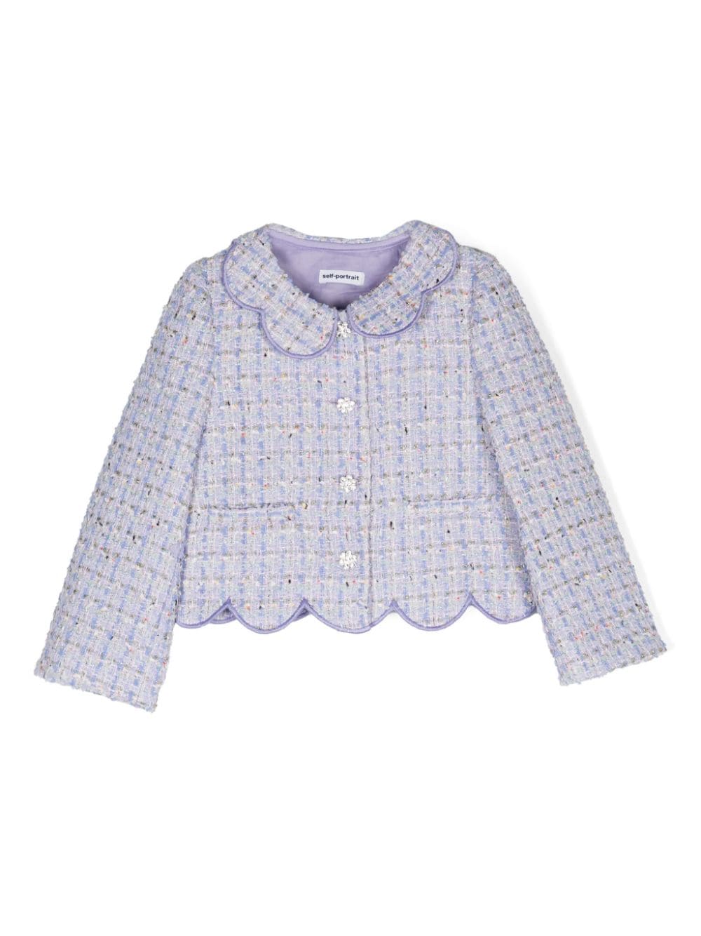 Giacca in tweed con collo a smerlo - Rubino Kids