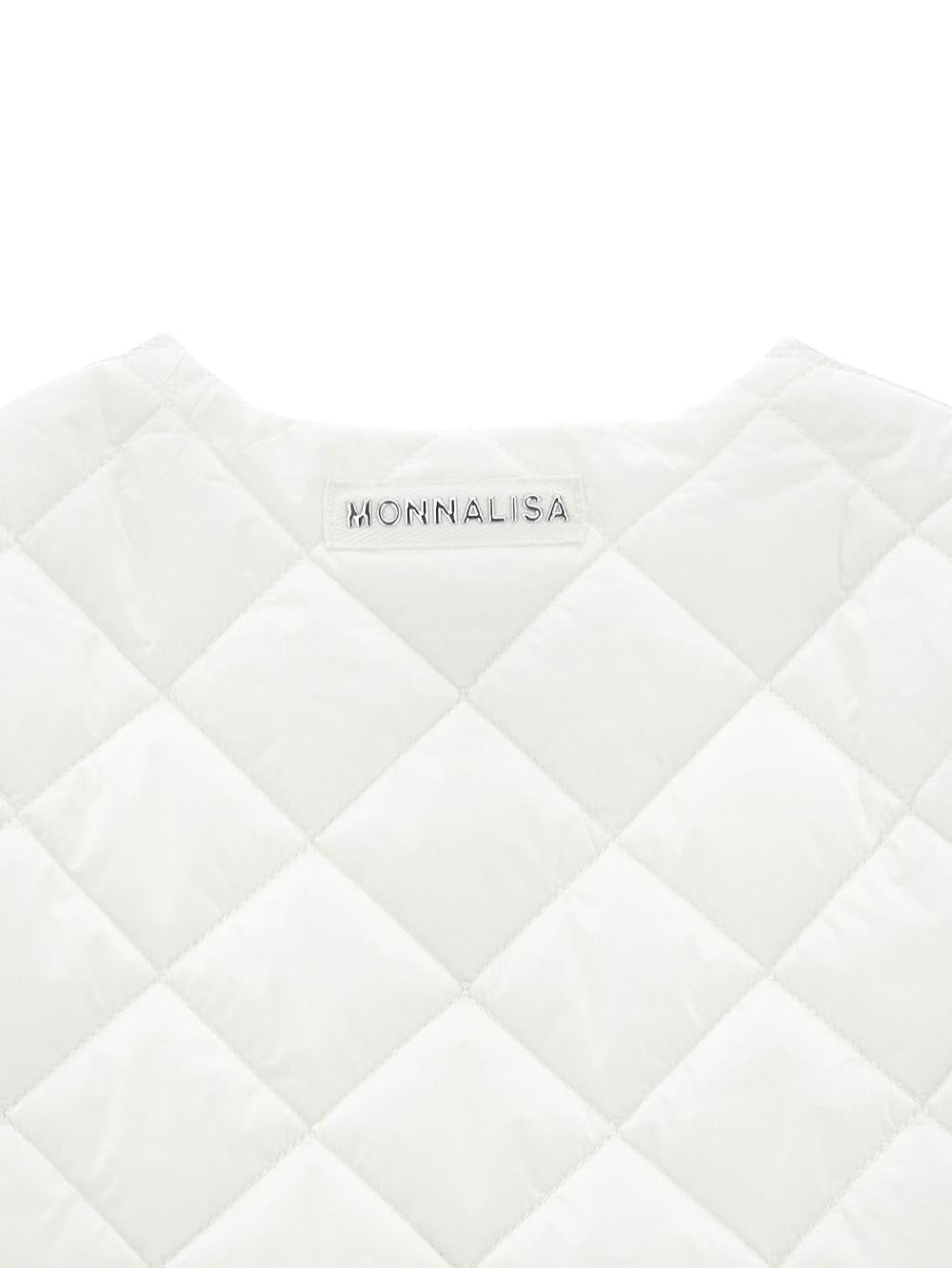 Giacca per bambina Monnalisa bianca con design trapuntato - Rubino Kids