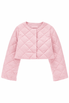Giacca per bambina Monnalisa rosa con design trapuntato - Rubino Kids