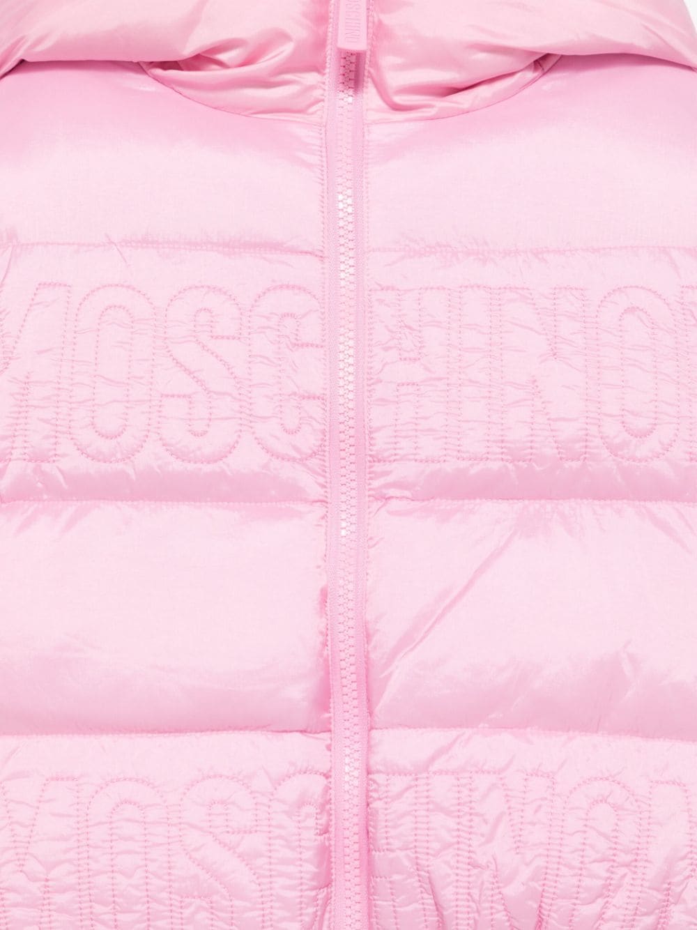 Giacca per bambina Moschino Kids rosa con ricamo logo - Rubino Kids