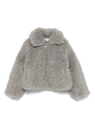 Giacca per bambina Stella McCartney Kids grigio in pelliccia sintetica - Rubino Kids