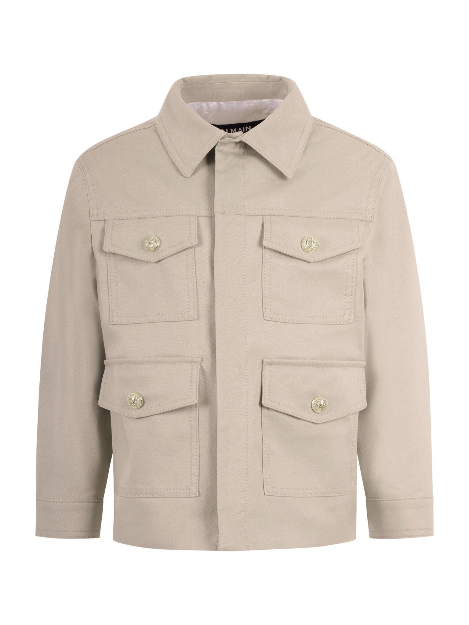 Giacca per bambino Balmain Kids beige con colletto a punta - Rubino Kids