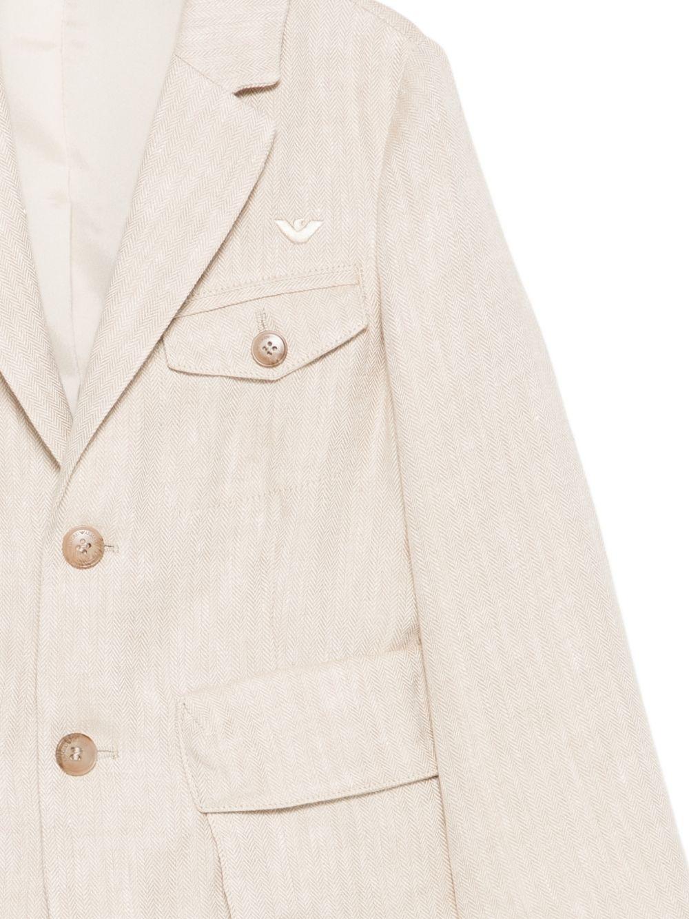 Giacca per bambino Emporio Armani Kids beige chiusura con bottoni - Rubino Kids