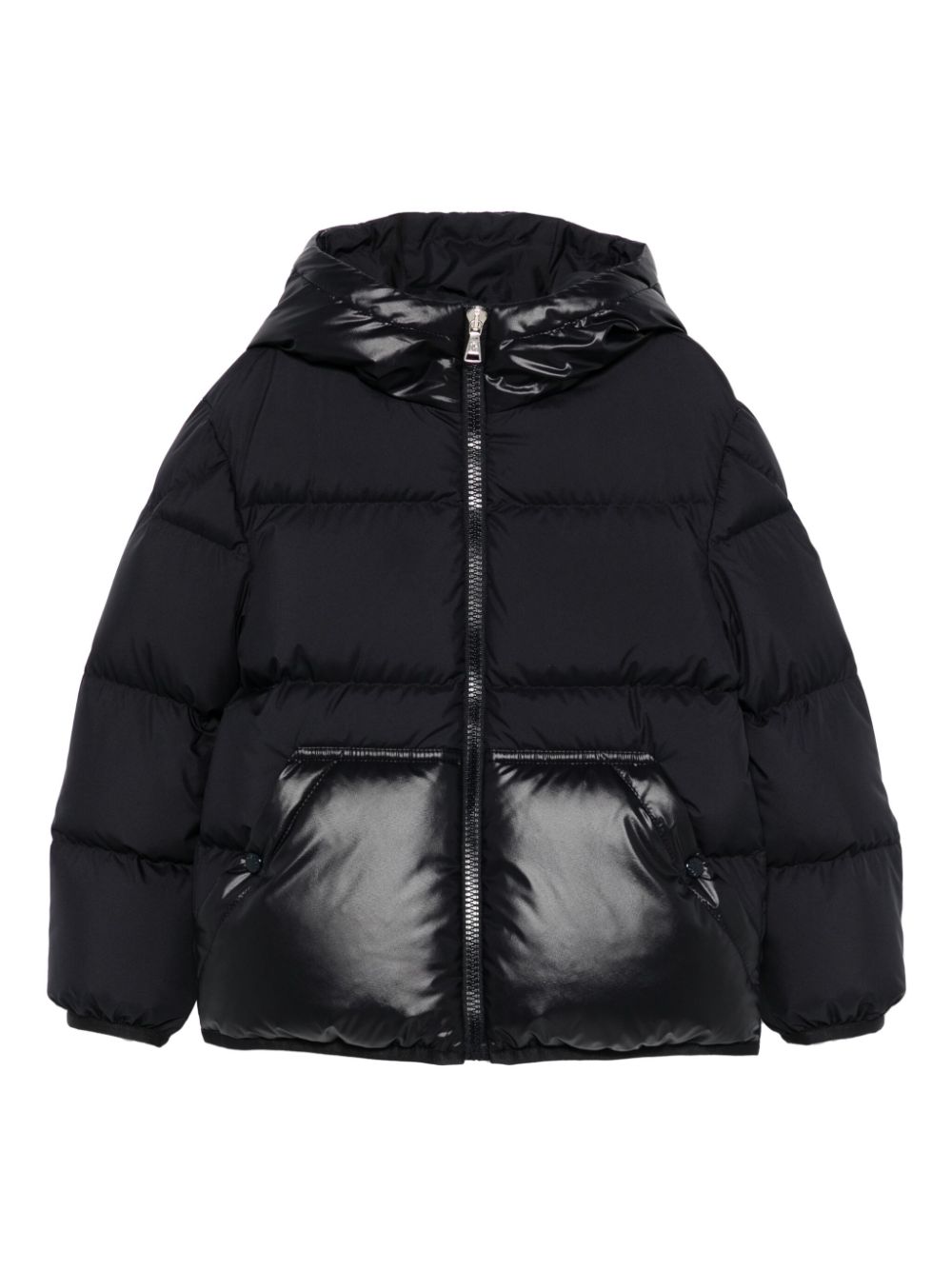 Giacca per bambino Moncler Enfant Barin nero con due tasche a marsupio - Rubino Kids