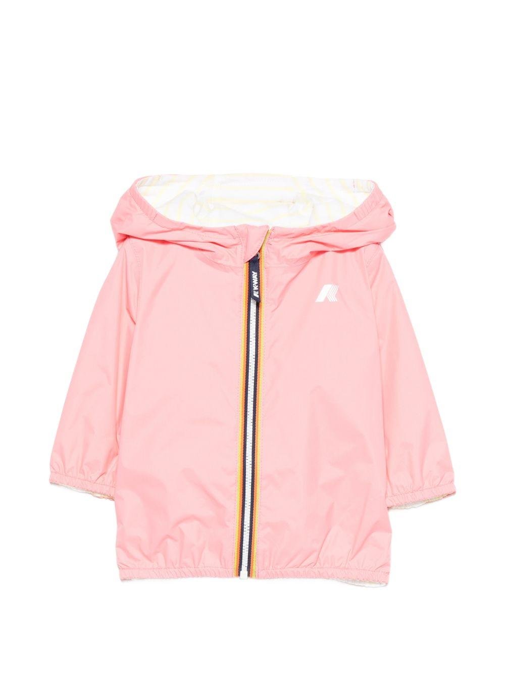Giacca per neonata K Way Kids rosa con cappuccio e zip - Rubino Kids