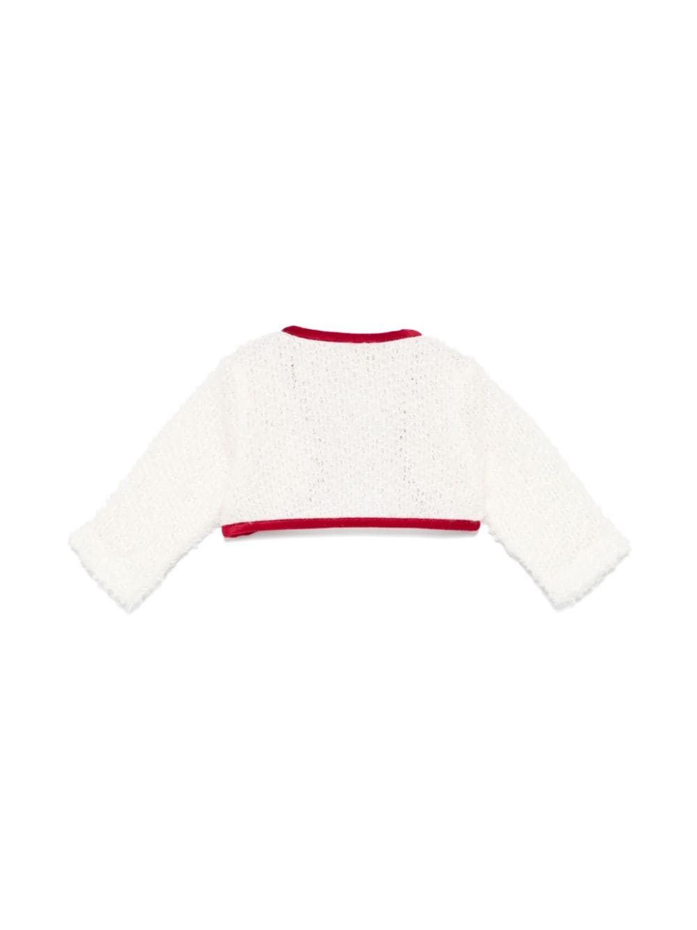 Giacca per neonata La Stupenderia bouclé bianco con bordo a contrasto - Rubino Kids