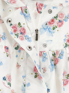 Giacca per neonata Monnalisa bianca con stampa a fiori - Rubino Kids