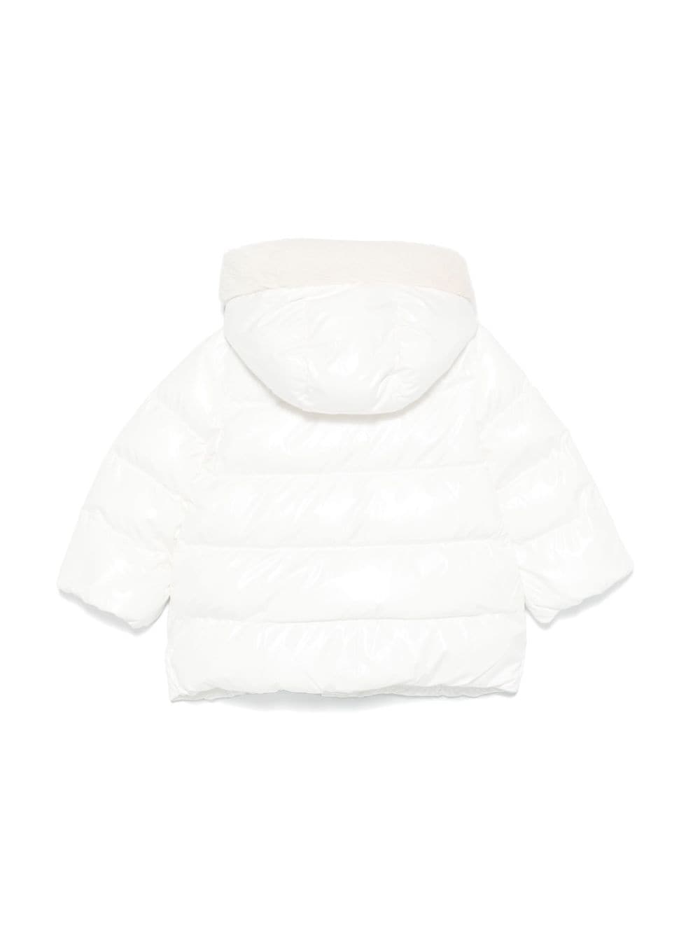 Giacca per neonata Moschino Kids bianco con ricamo color oro - Rubino Kids