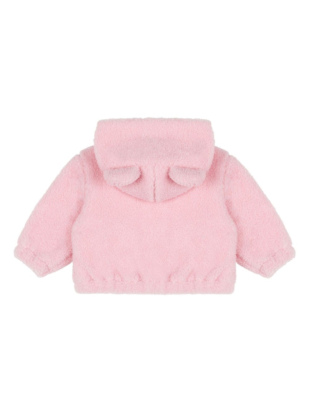 Giacca per neonata Moschino Kids rosa in finta pelliccia con zip - Rubino Kids