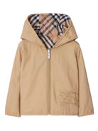 Giacca per neonato Burberry Kids beige reversibile a quadri - Rubino Kids