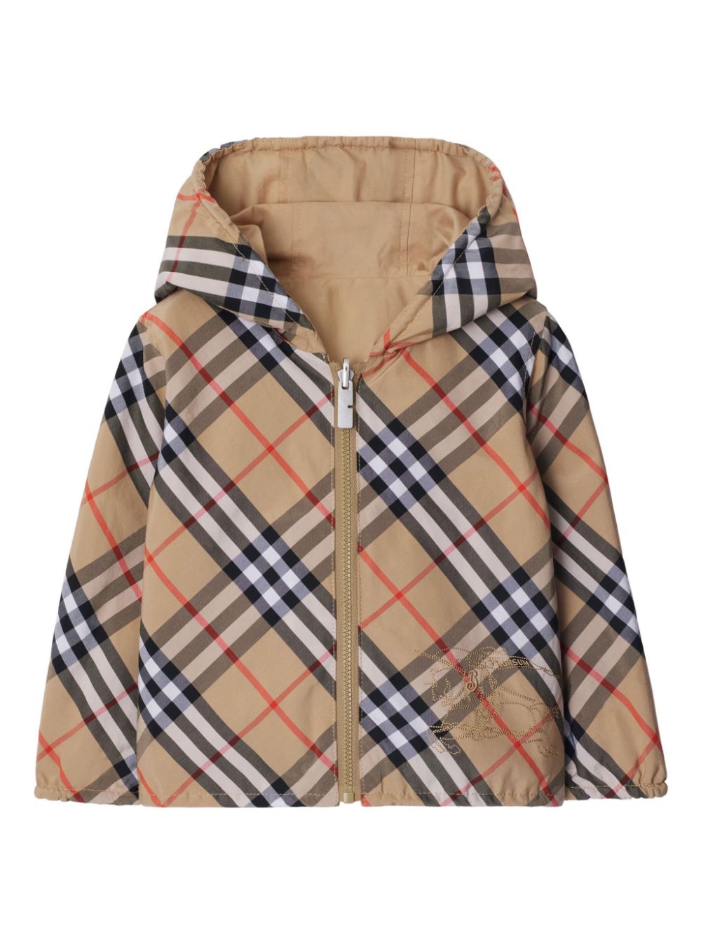 Giacca per neonato Burberry Kids beige reversibile a quadri - Rubino Kids