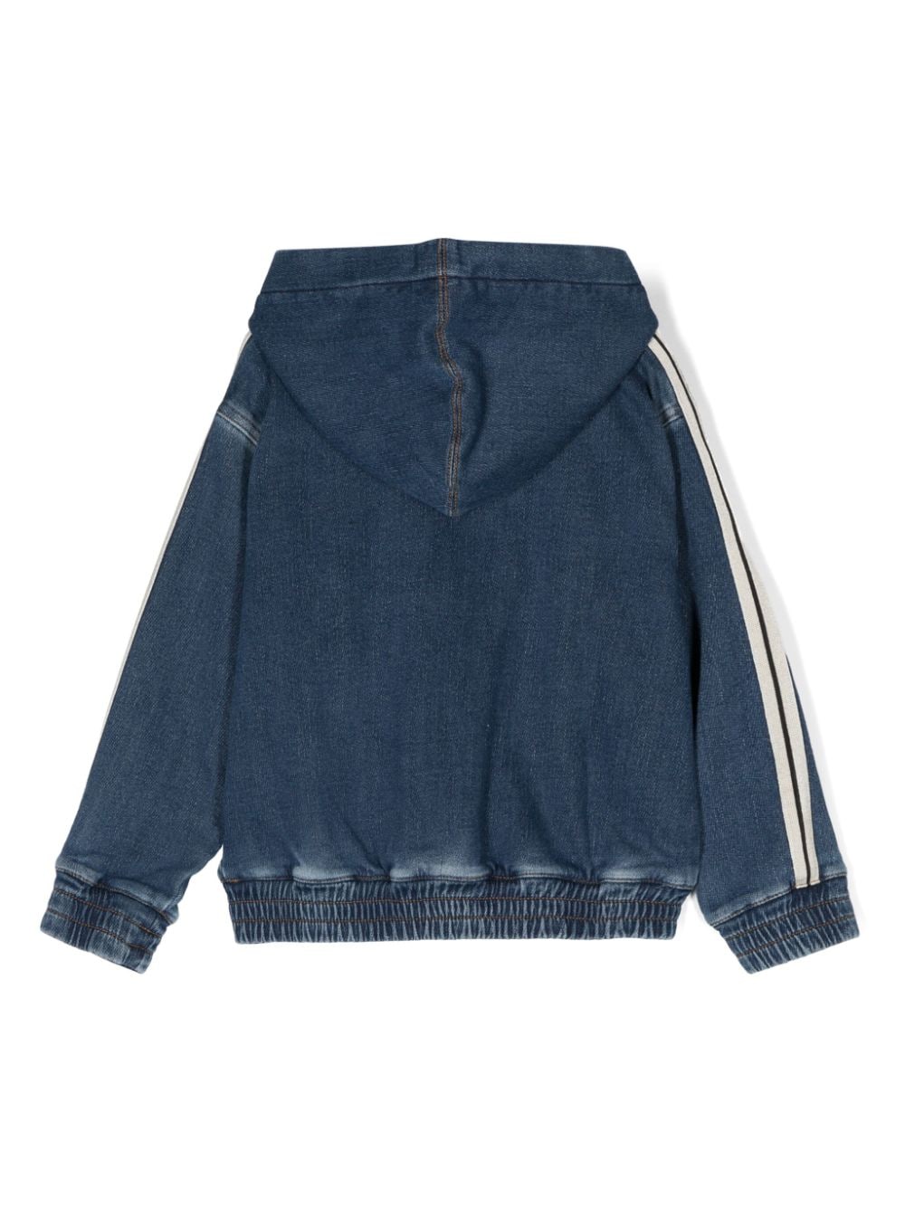 Giacca sportiva denim per bambino Palm Angels Kids blu con effetto sbiadito - Rubino Kids