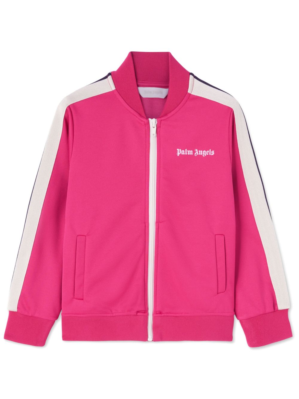 Giacca sportiva per bambina Palm Angels Kids fucsia con logo - Rubino Kids