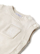 Gilet Bernie con lavorazione a maglia per neonato Brunello Cucinelli Kids beige con girocollo - Rubino Kids