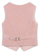 Gilet con bottoni per bambina Chloé Kids rosa con dettagli a coste - Rubino Kids