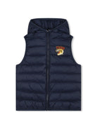 Gilet con cappuccio per bambino Kenzo Kids blu con imbottitura - Rubino Kids