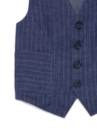 Gilet gessato per bambino Fay Kids blu con scollo a V - Rubino Kids