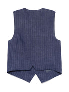 Gilet gessato per bambino Fay Kids blu con scollo a V - Rubino Kids