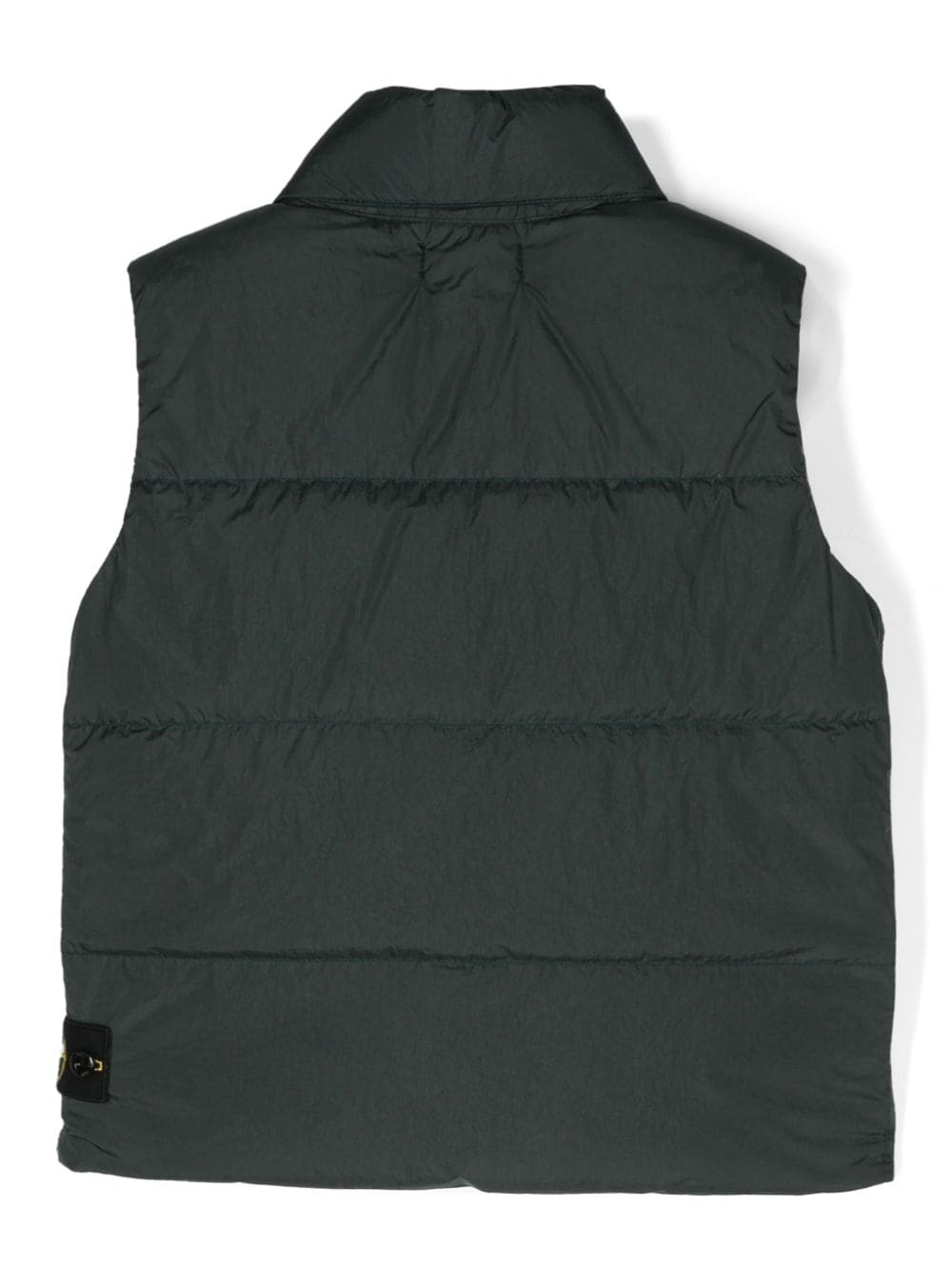 Gilet imbottito con distintivo bussola per bambino Stone Island Junior verde con collo alto - Rubino Kids