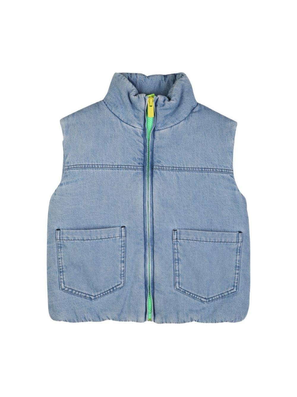 Gilet imbottito per bambino Billieblush blu con zip - Rubino Kids
